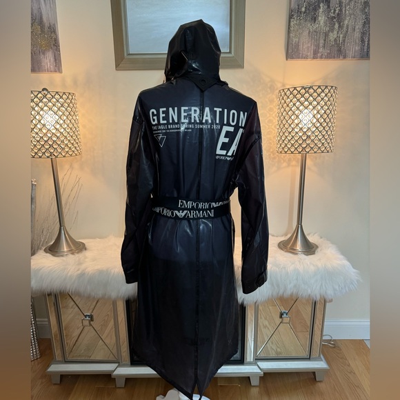 Authentic MENS Emporio Armani trench rain jacket & Belt Sz IT 48 Retail $1895 - Picture 8 of 13